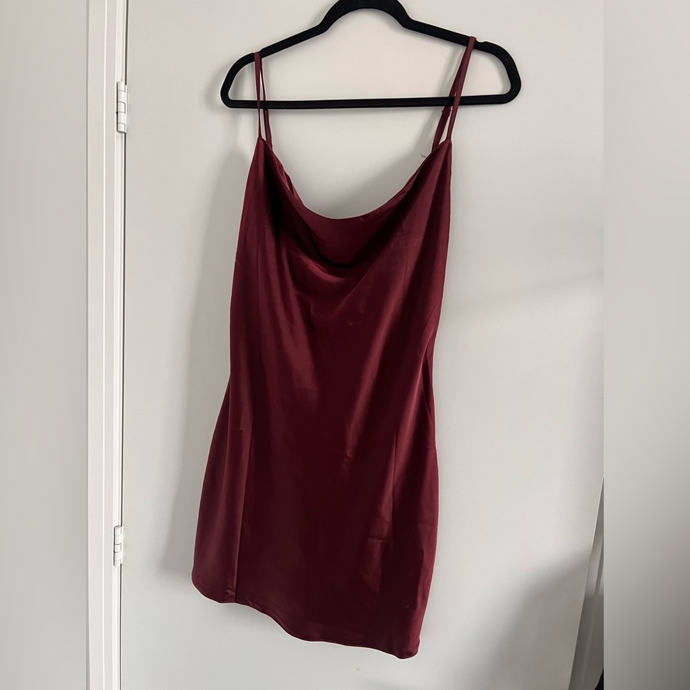 Nasty Gal cowl neck satin mini dress, NWT